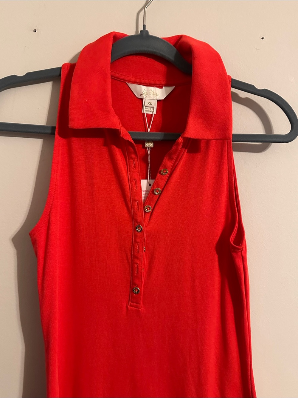 Lilly Pulitzer Reema Sleeveless Polo Dress Mizner Red size XS - Picture 5 of 9